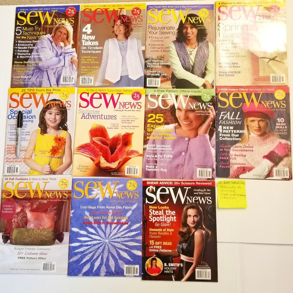 11, year 2005, Sew News Magazines